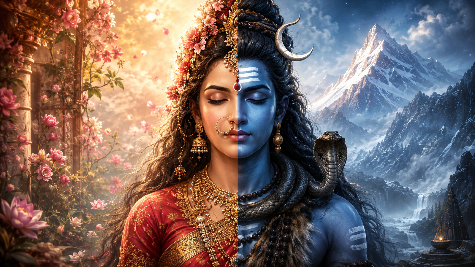 photo bholenath se tera ardhanarishvara half shiva half parvati