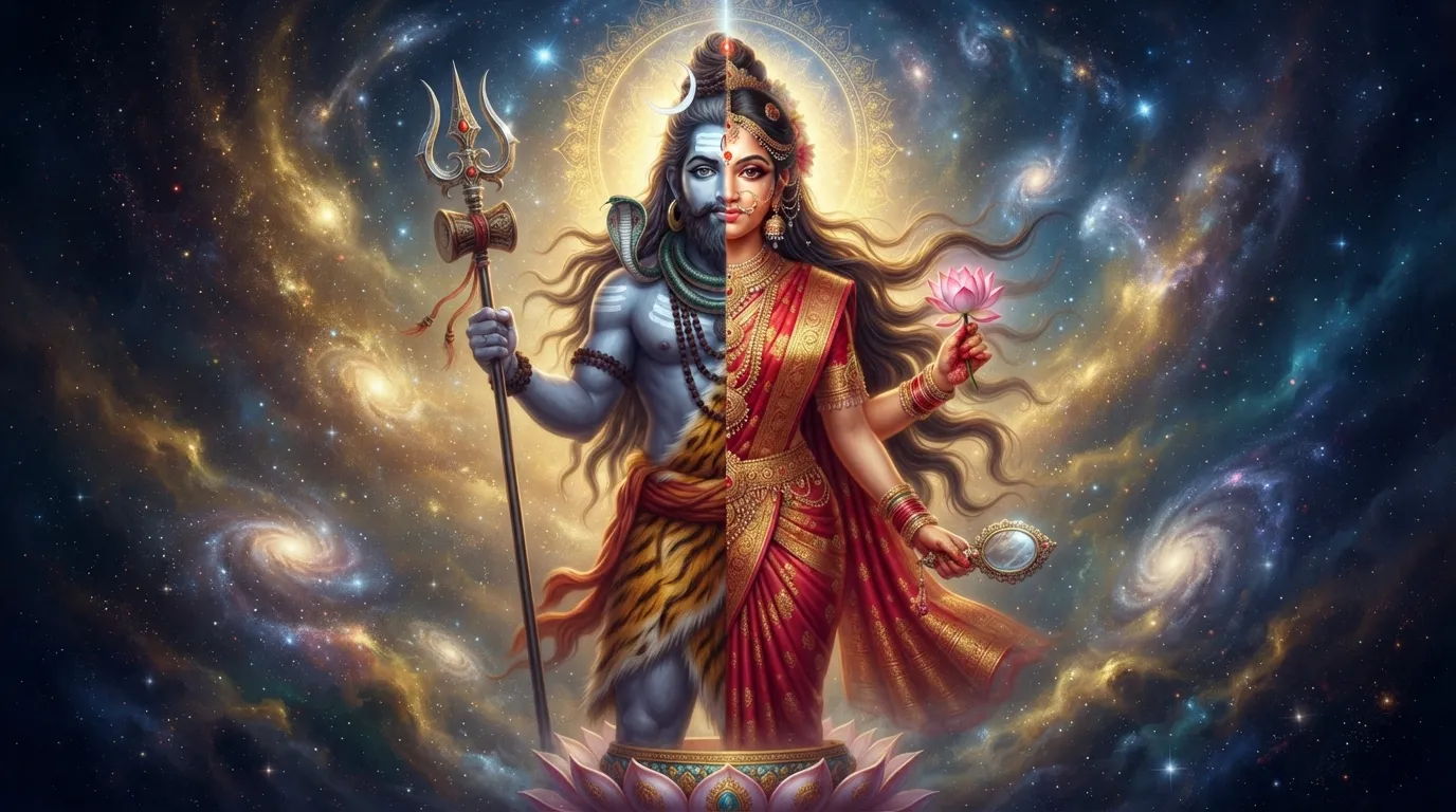 Unique Bholenath photo in a kind, blessing pose with warm light radiating from his hand