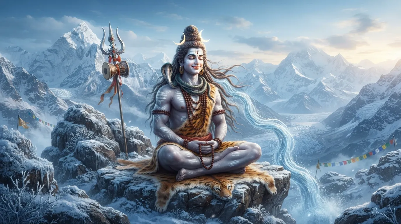 Bholenath ka photo hd quality mein Himalaya par dhyan lagaye hue