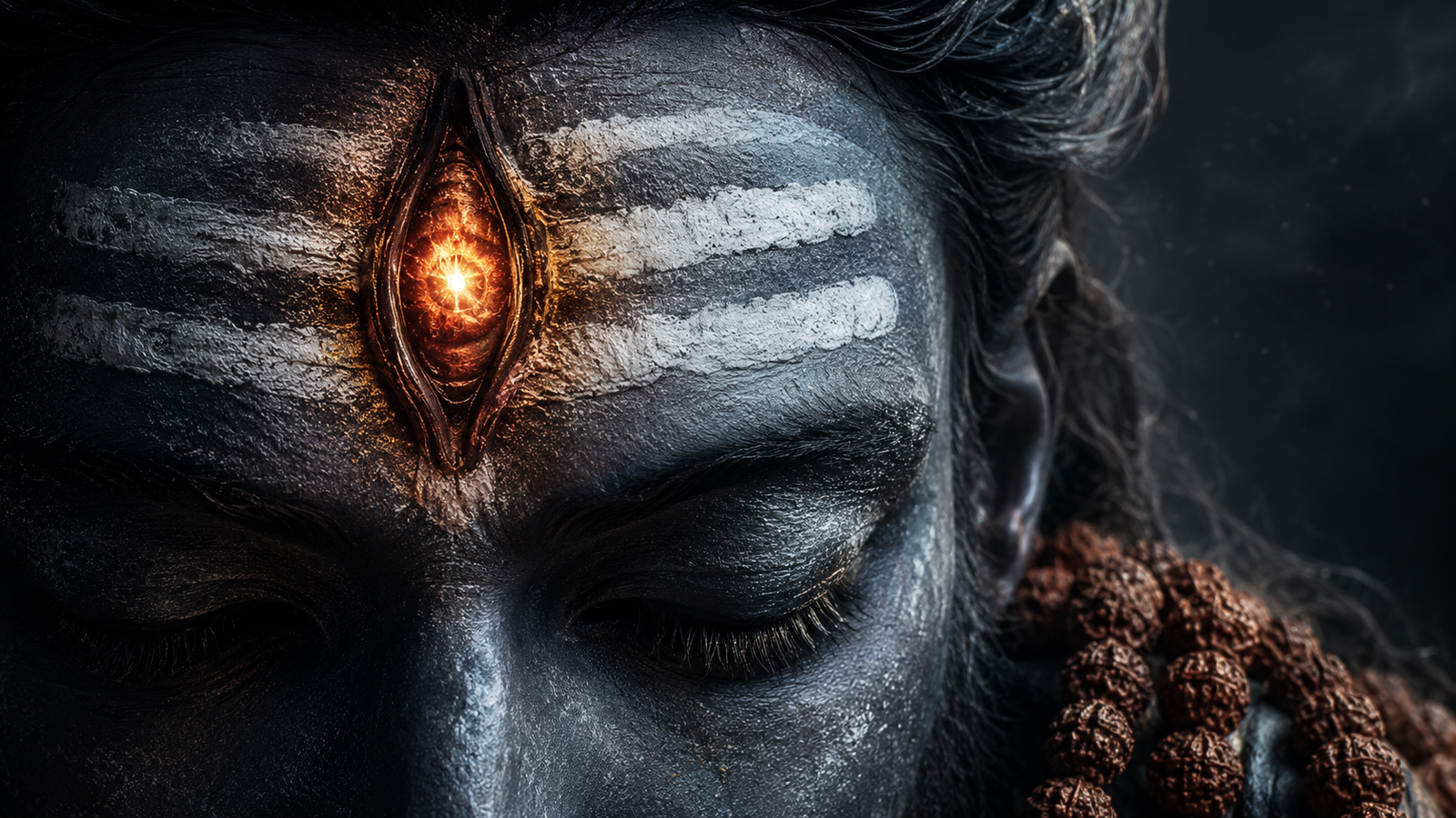 photo bholenath se tera glowing third eye and rudraksha