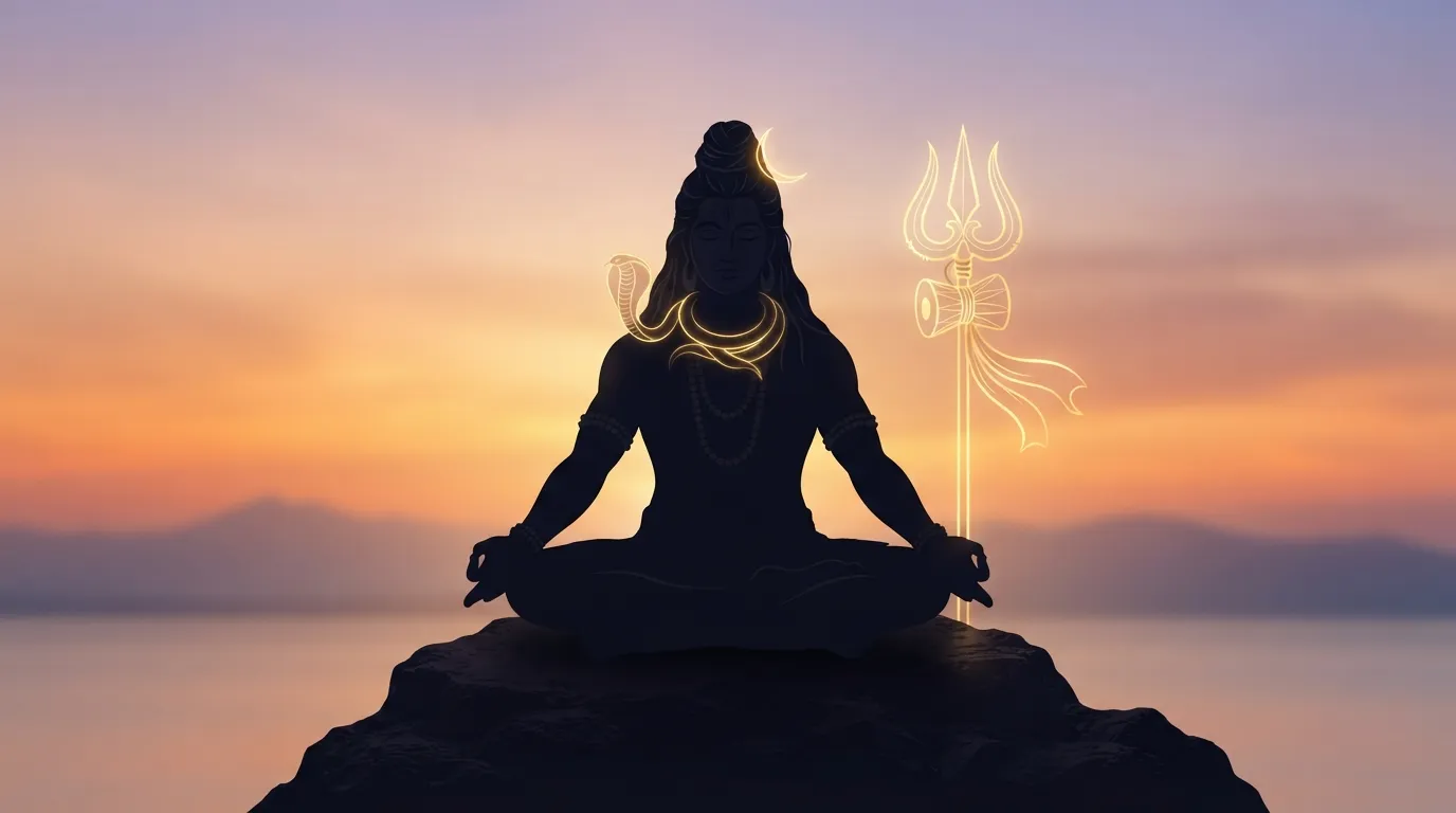 Minimalist silhouette of Lord Shiva bholenath wallpaper photo for mobile