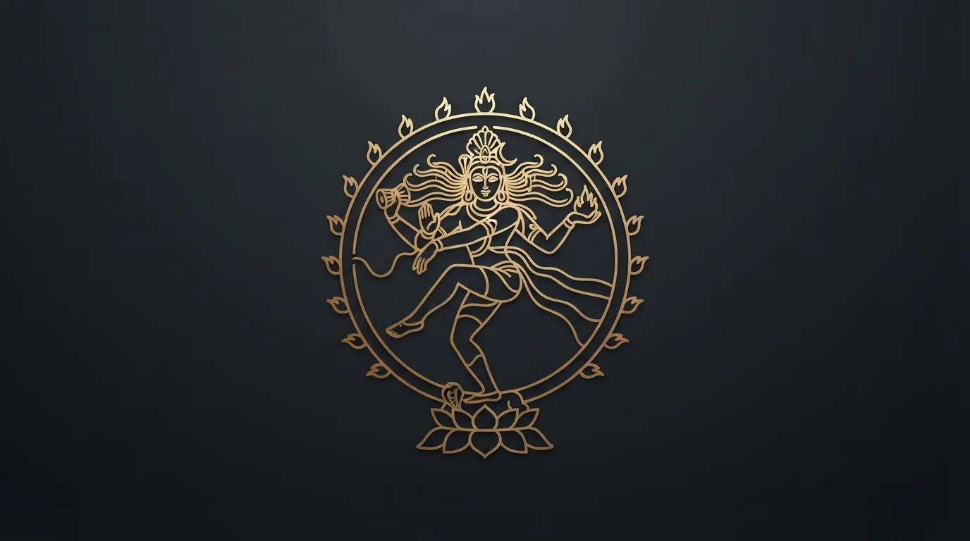 Minimalist dark wallpaper featuring a clean elegant vector of nataraja