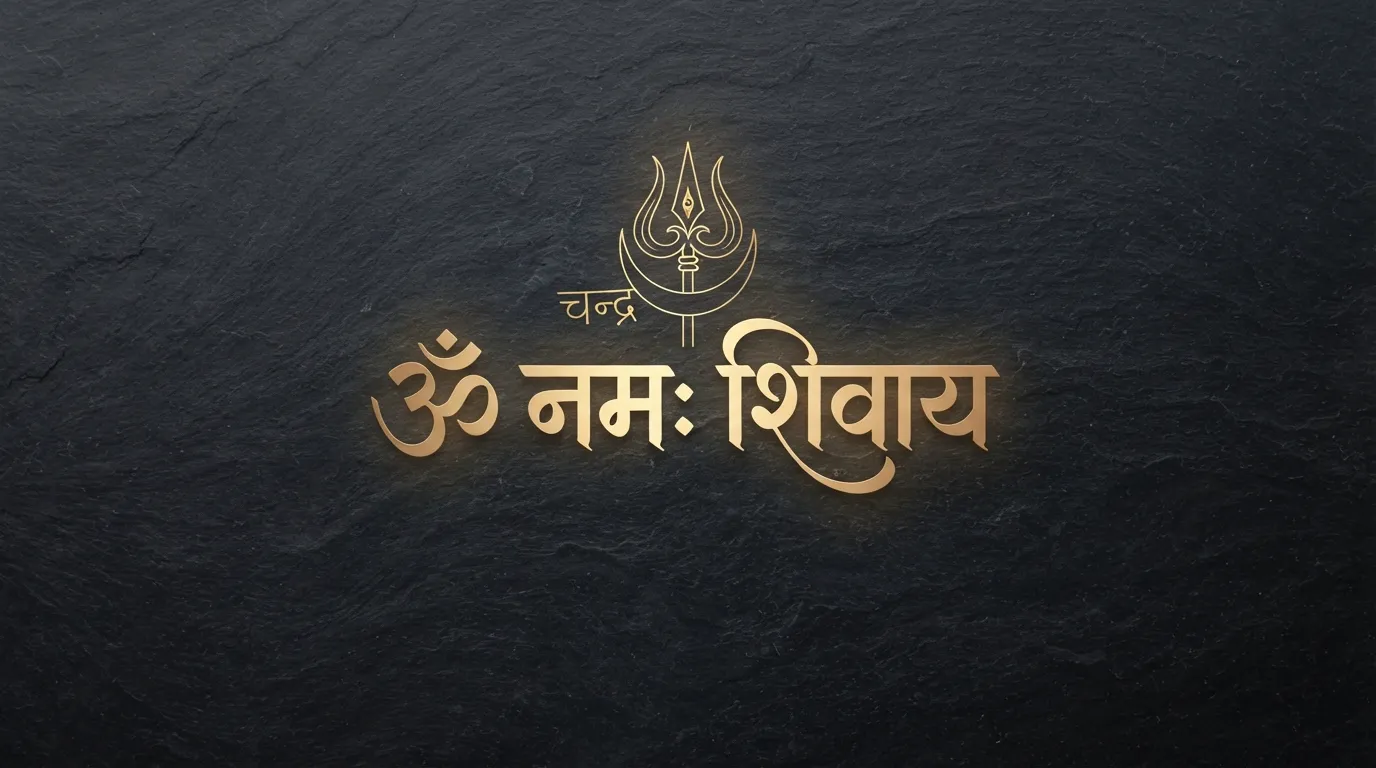 Minimalist dark wallpaper with Om Namah Shivaya Shiv DP for WhatsApp