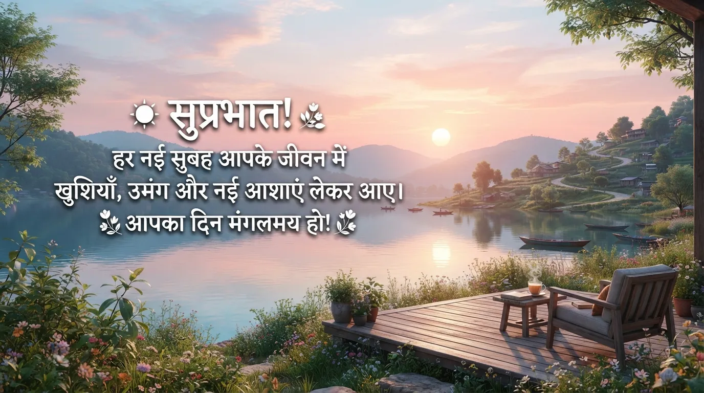Mountain sunrise view good morning images with quotes in hindi.