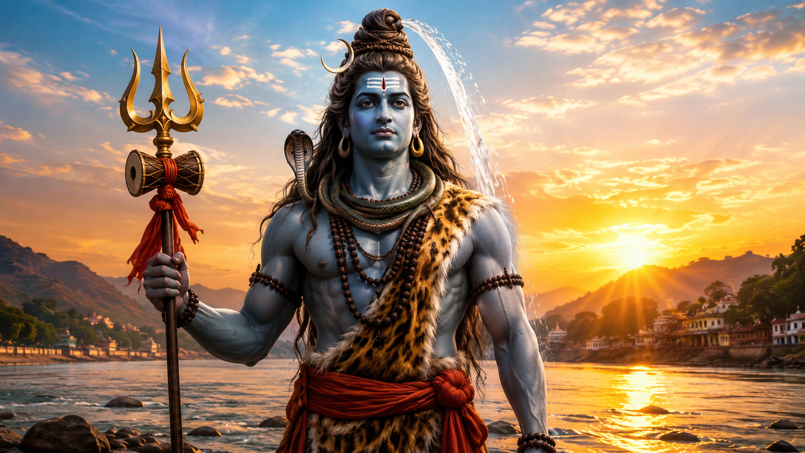 Modern neon style Baba Bholenath ka photo for WhatsApp DP