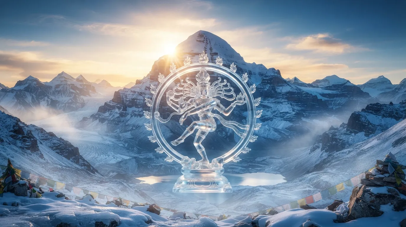 Nataraja images wallpaper with snow covered Himalayan mountains