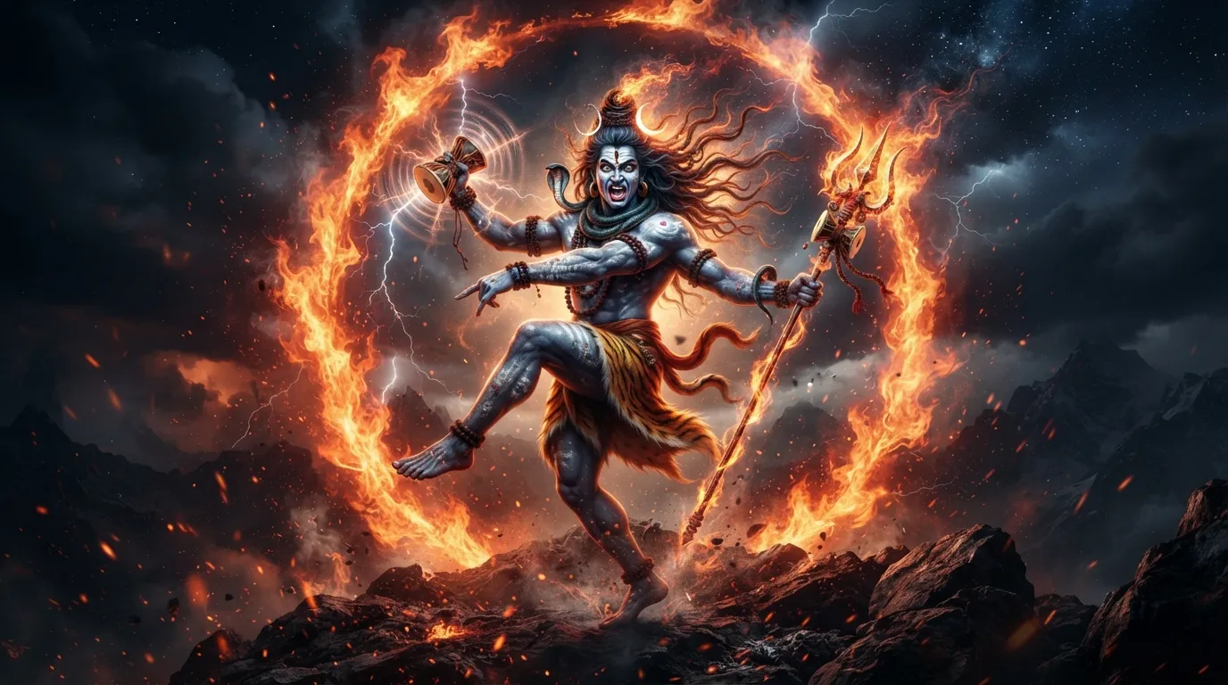 Unique Bholenath photo showing Lord Shiva performing the energetic Rudra Tandava dance