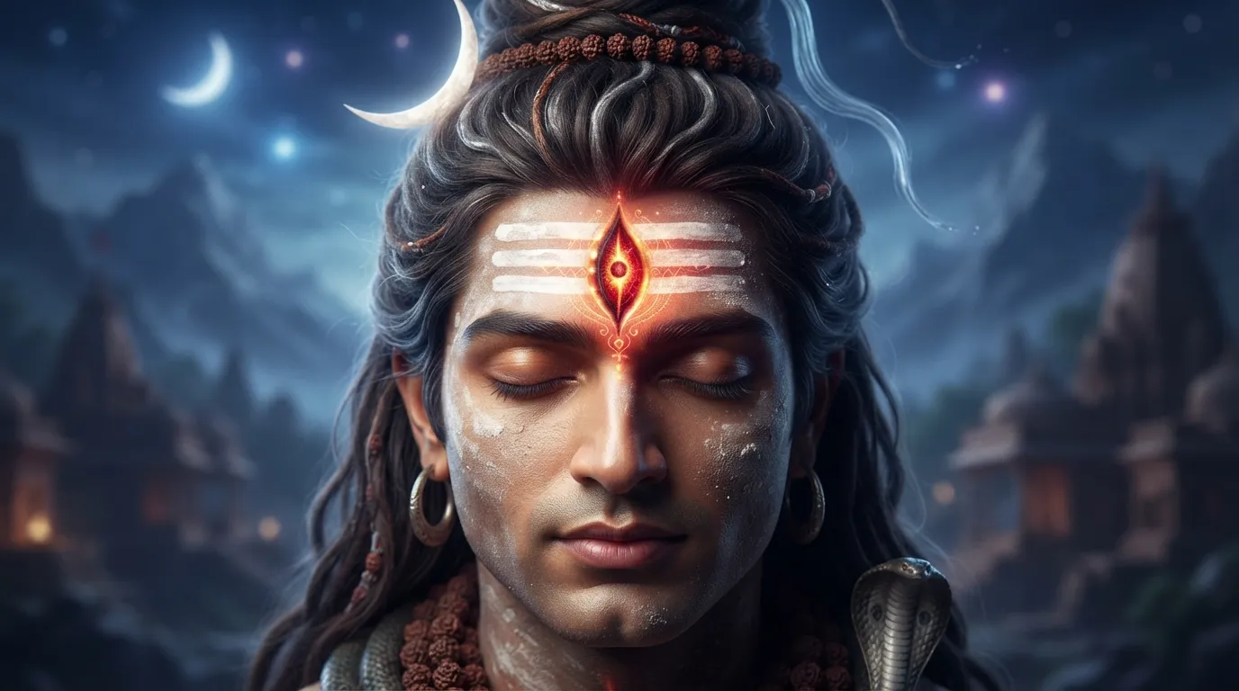 Detail closeup of third eye bhagwan bholenath ki photo