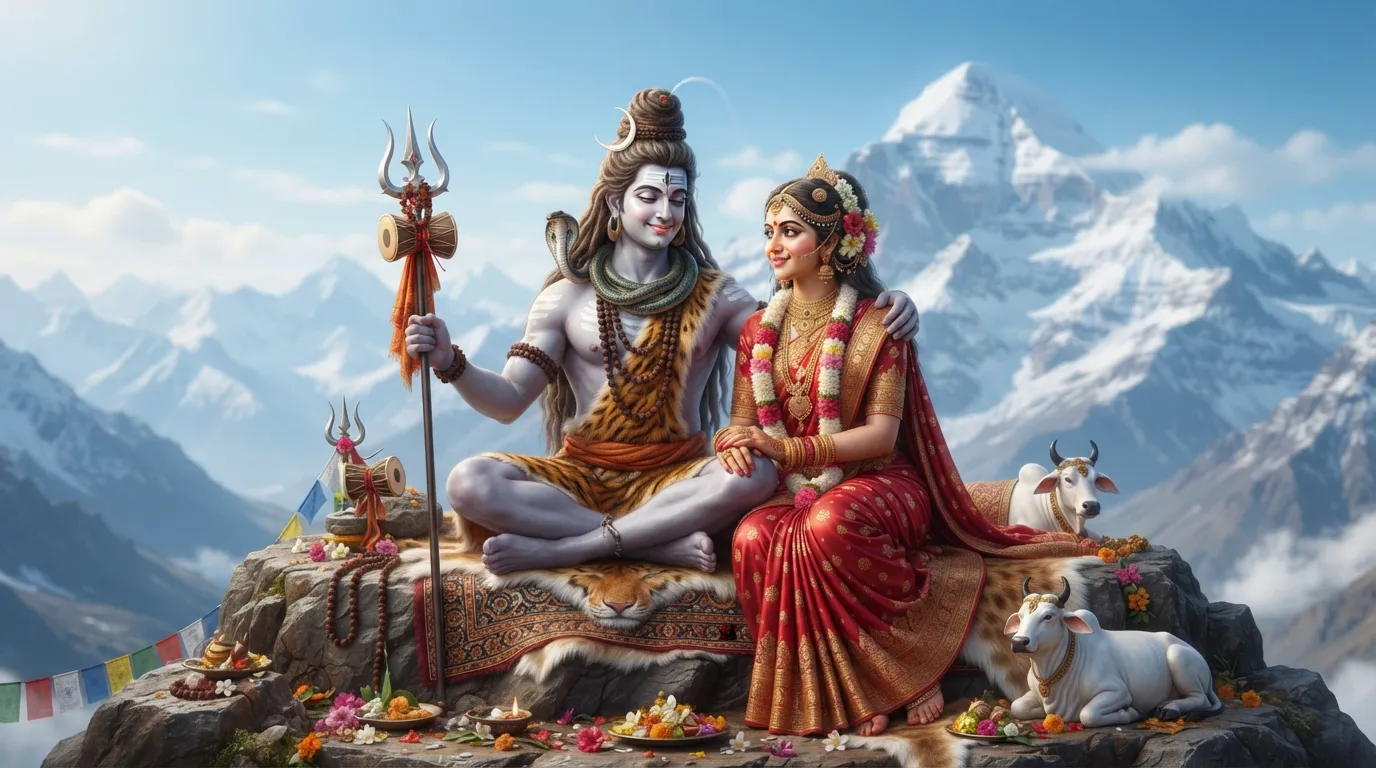 Lord Shiva and Goddess Parvati photo HD 1080p download