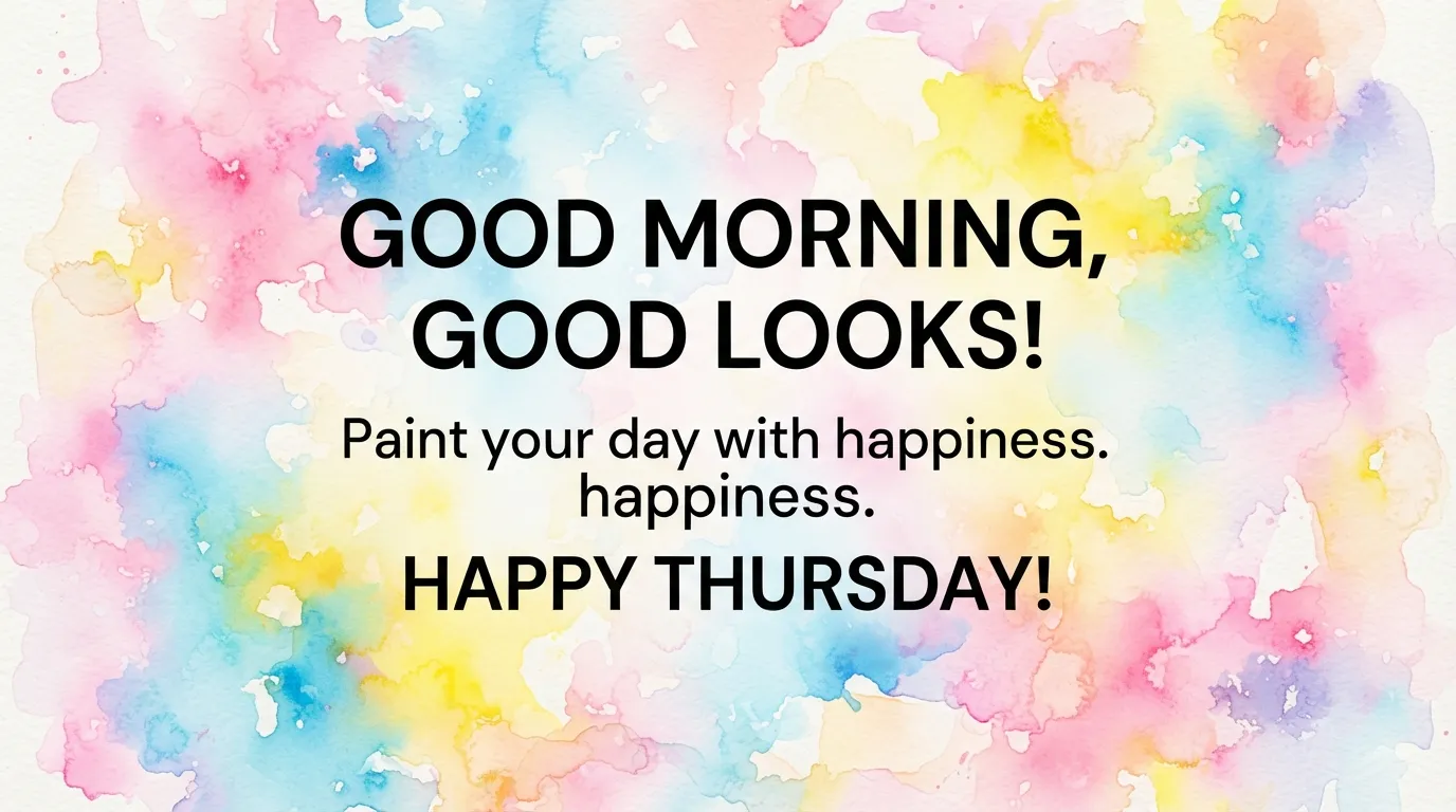 A vibrant abstract watercolor background for a cheerful Thursday morning.
