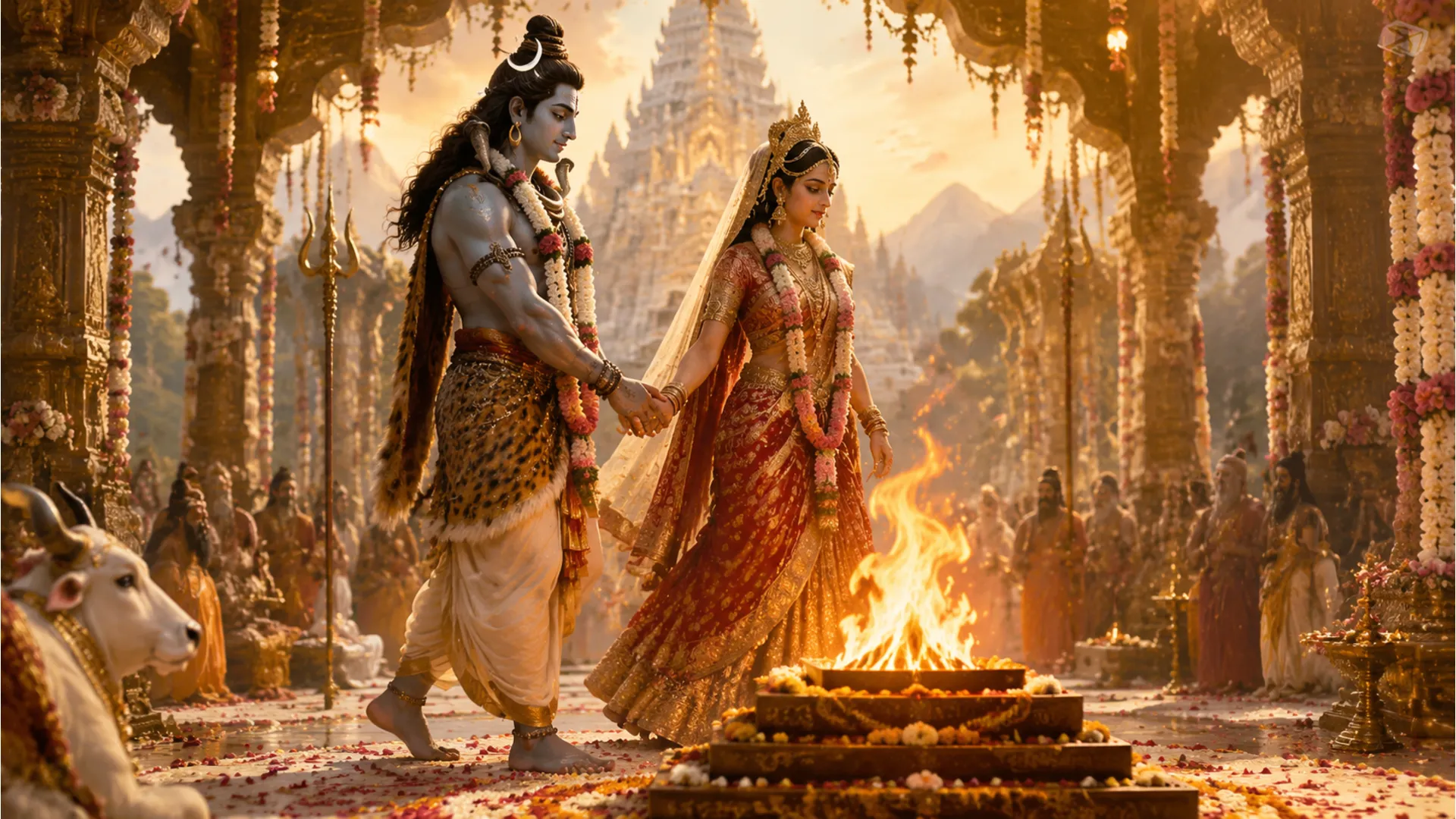 Shiv Parvati Agni Pradakshina chhavi, representing their commitment to each other.