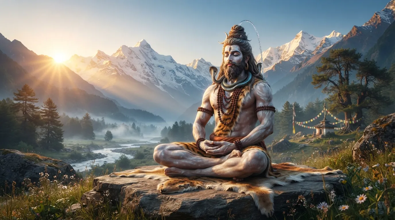 Bholenath Adiyogi photo: Shiv Ji, pehle yogi aur guru, Himalaya par yog mudra mein.