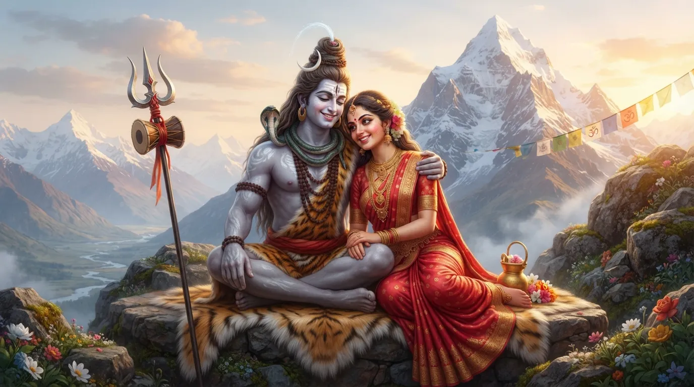 Bholenath aur Mata Parvati ki sundar photo: Shiv aur Parvati Kailash Parvat par.