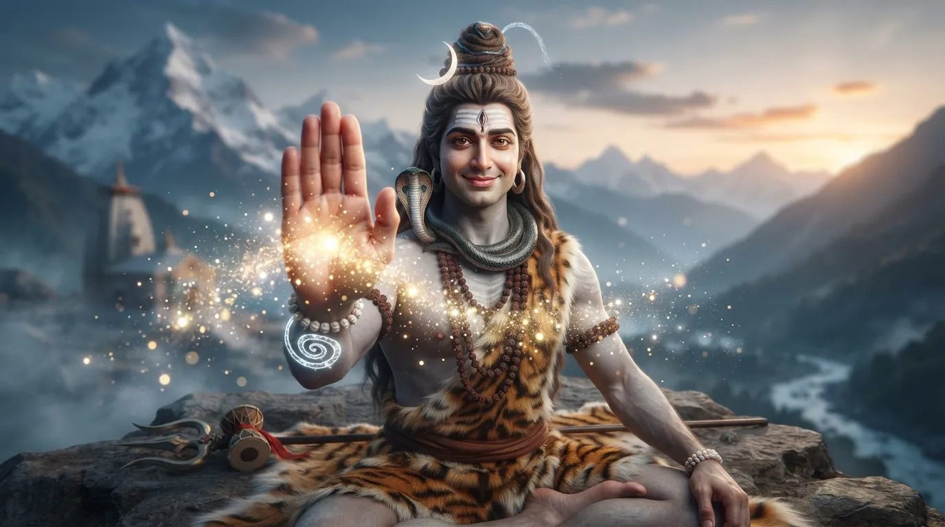 Bholenath ke ashirwad ki photo: Shiv Ji ka Abhaya Mudra mein hath aur ashirwad.