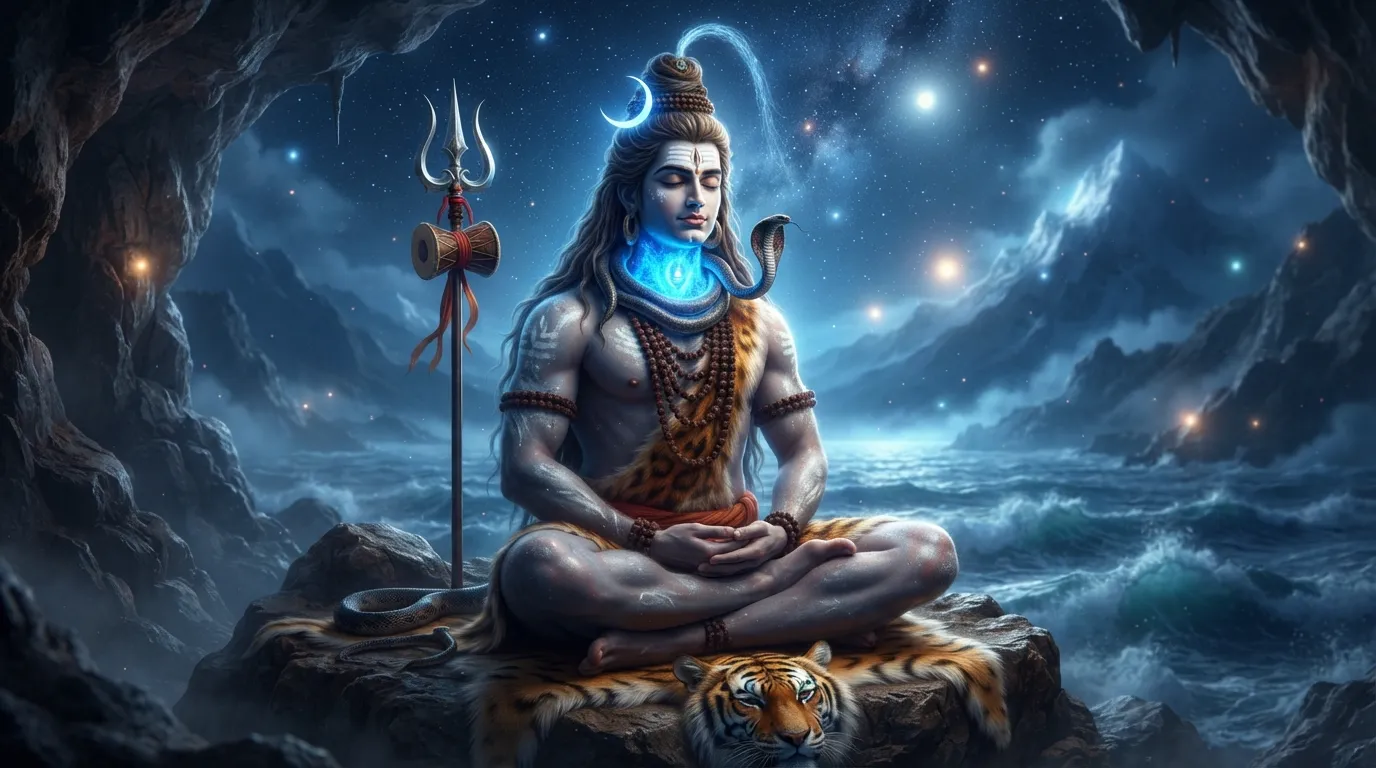 Bholenath Neelkanth roop ki photo: Shiv Ji ka neela gala aur unka tyaag.