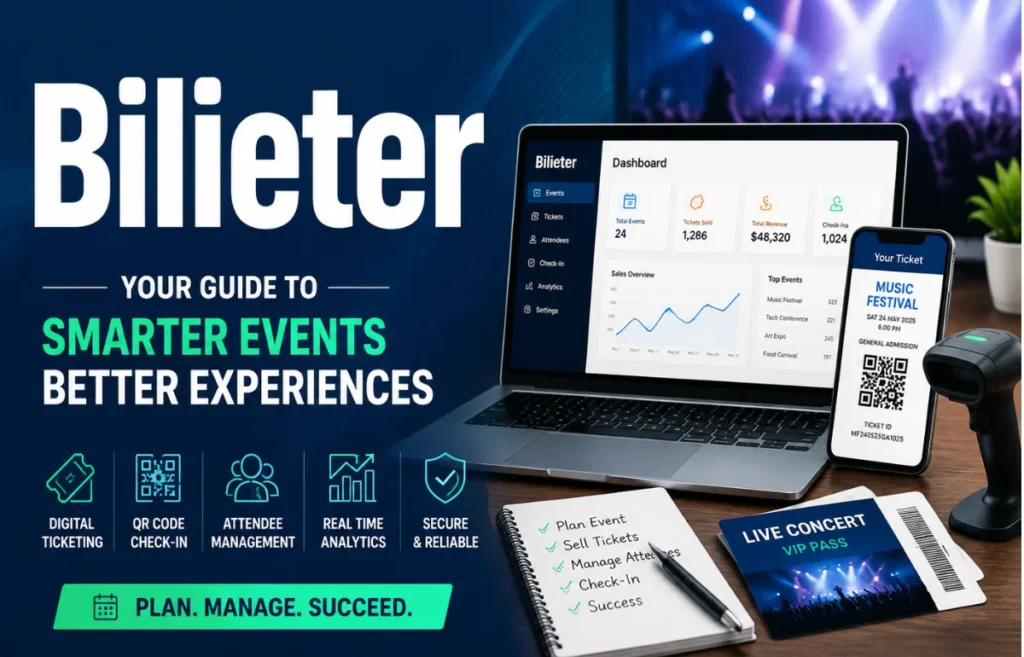 Bilieter event ticketing guide with QR check-in dashboard