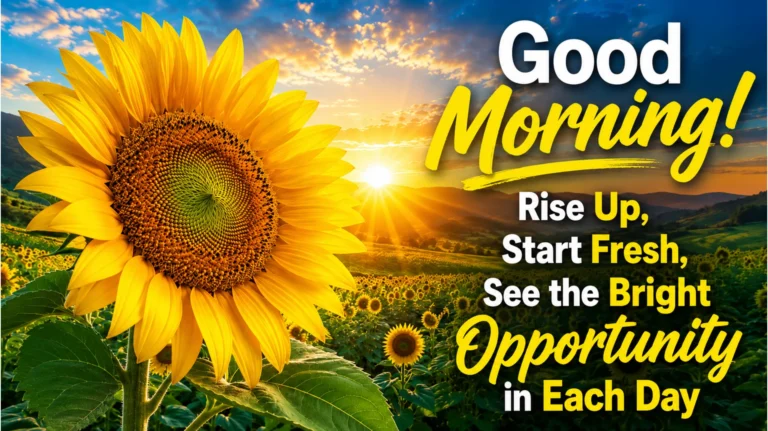 Vibrant yellow sunflower facing the morning sun good morning images new 2022.