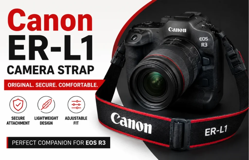 Canon ER-L1 Camera Strap with Canon EOS R3 camera