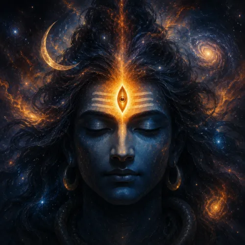 Glowing Third Eye Shiv Ji cosmic DP for WhatsApp