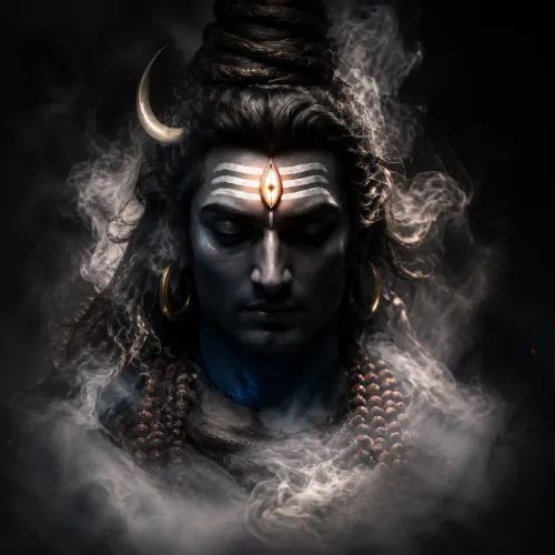 Dark background smoke effect Lord Shiva wallpaper Mahadev DP for WhatsApp