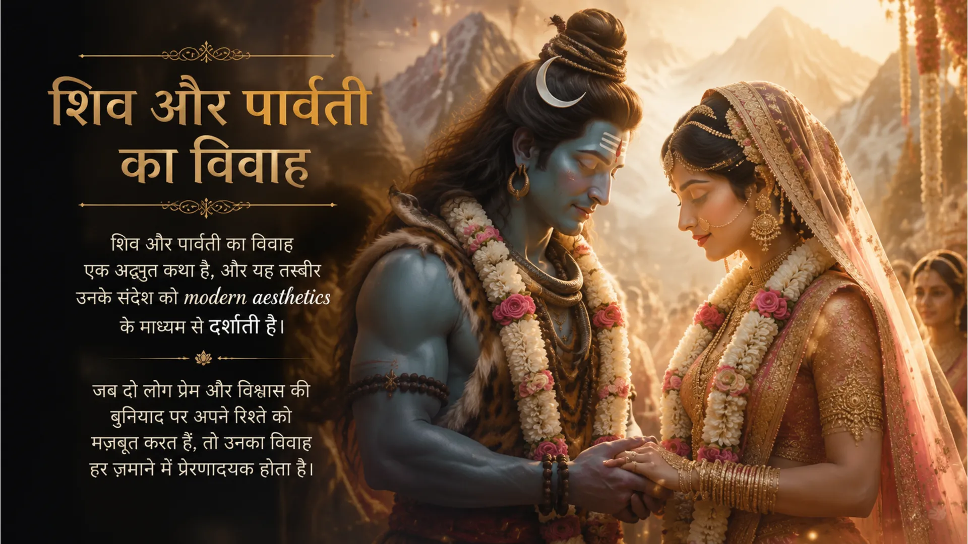 Shiv Parvati digital illustration chhavi, a blend of tradition and modernity.