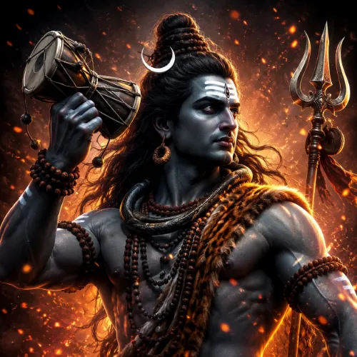 Lord Shiva playing Damru dynamic image for WhatsApp