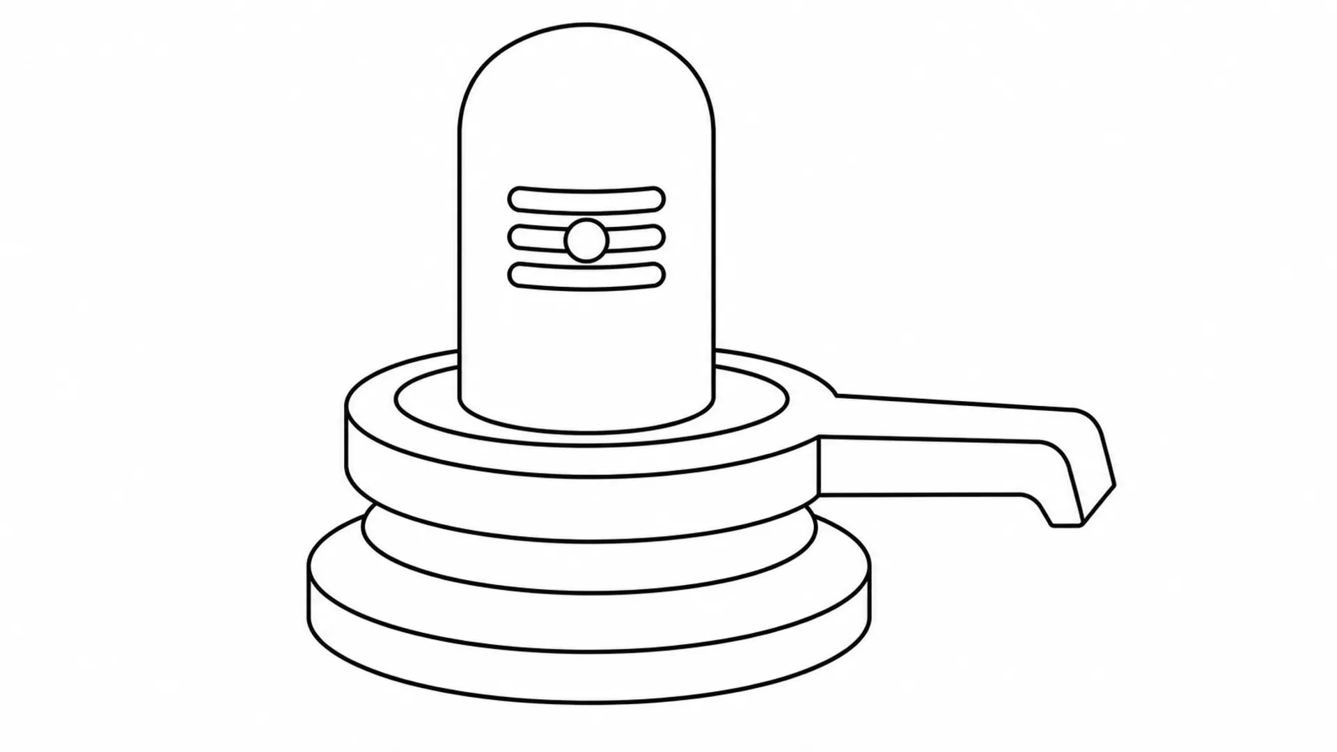 Simple black and white shivling images for drawing outline sketch.