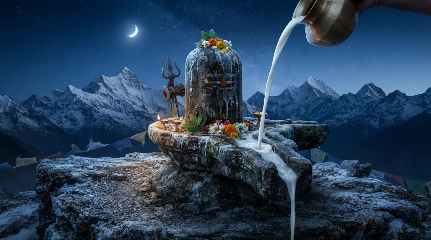 Holy Shivling images HD PNG set against snow-covered Himalayan peaks.