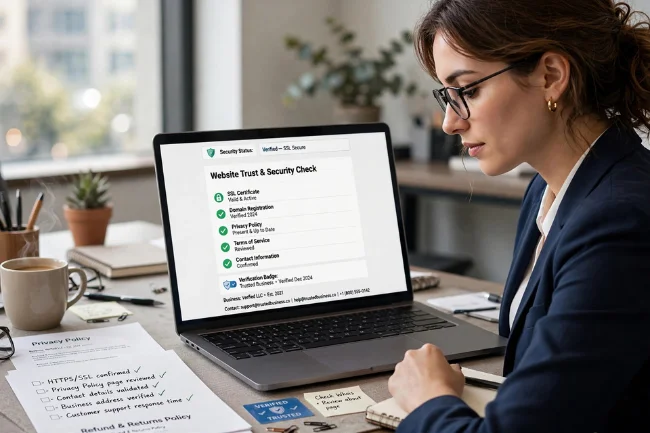 Website trust and security verification checklist