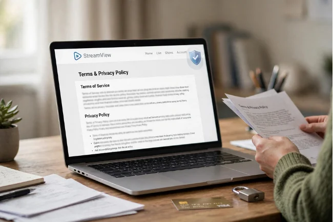TVLIO safety and legitimacy check with terms and privacy policy