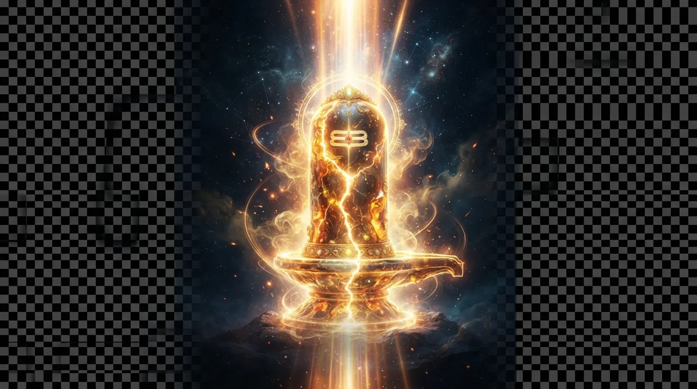 Divine Jyotirlinga pillar of fire and light Shivling image HD PNG.