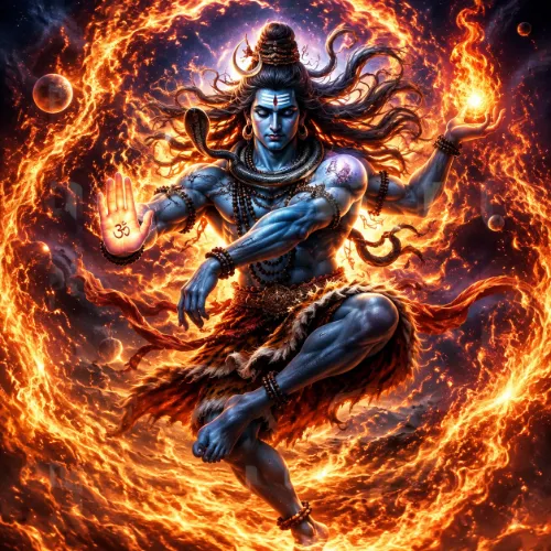 Energetic Shiva Nataraja Tandav pose art Mahadev DP for WhatsApp