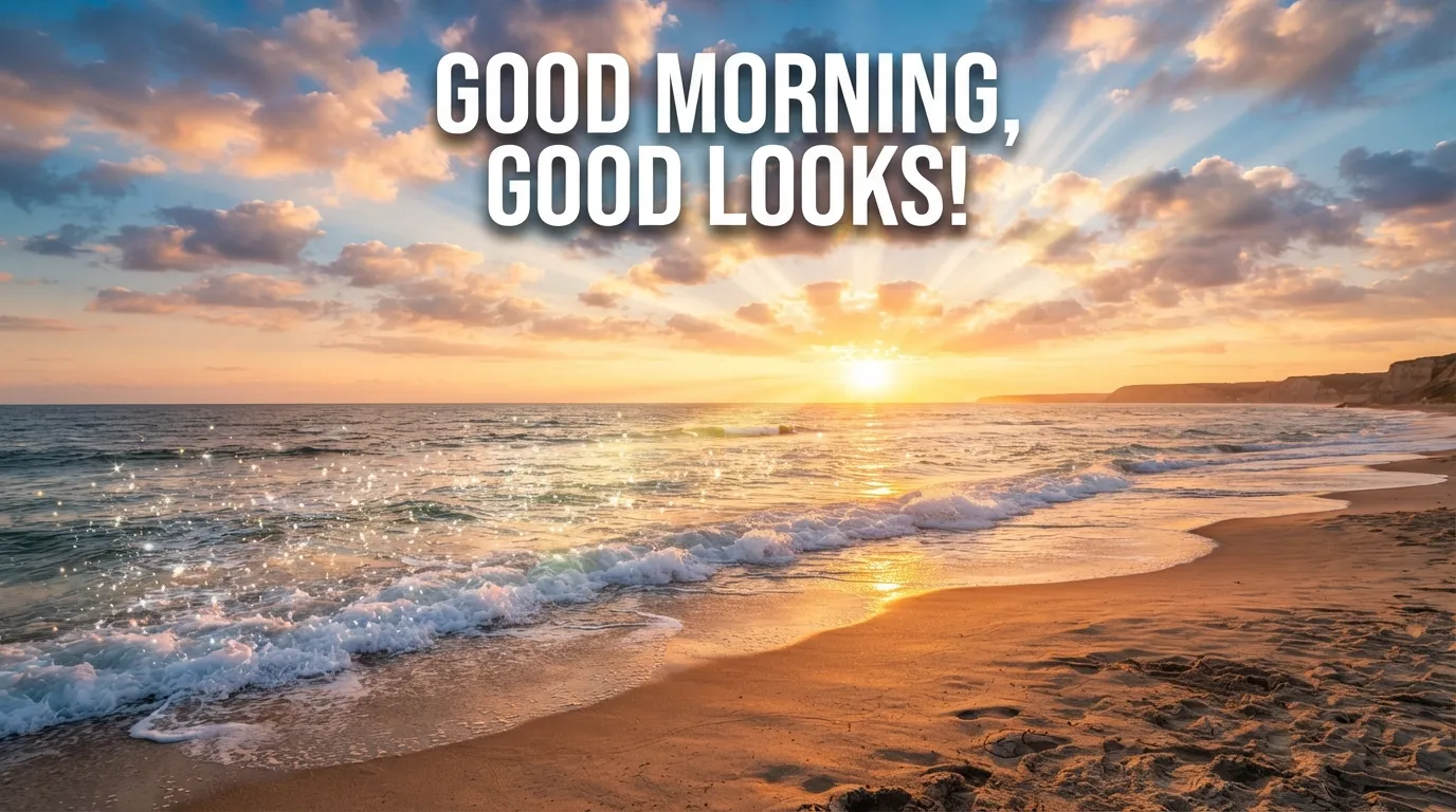 A majestic ocean sunrise with an inspiring English morning quote.