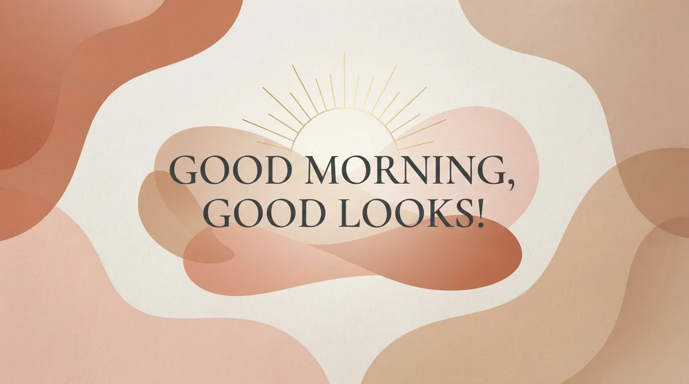 Minimalist abstract design background with a positive English morning quote.