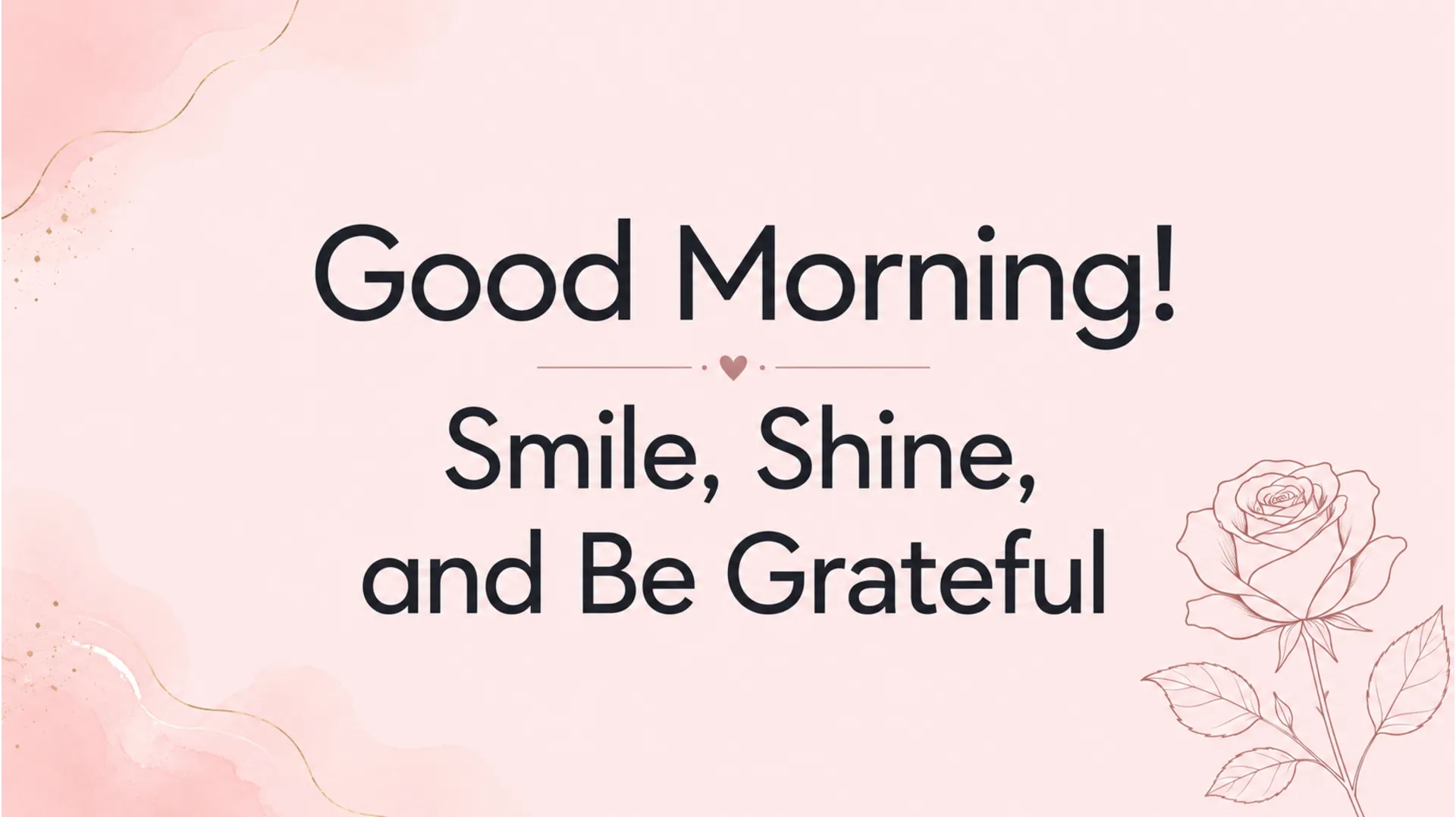 Minimalist pastel pink background with a small flower good morning image.