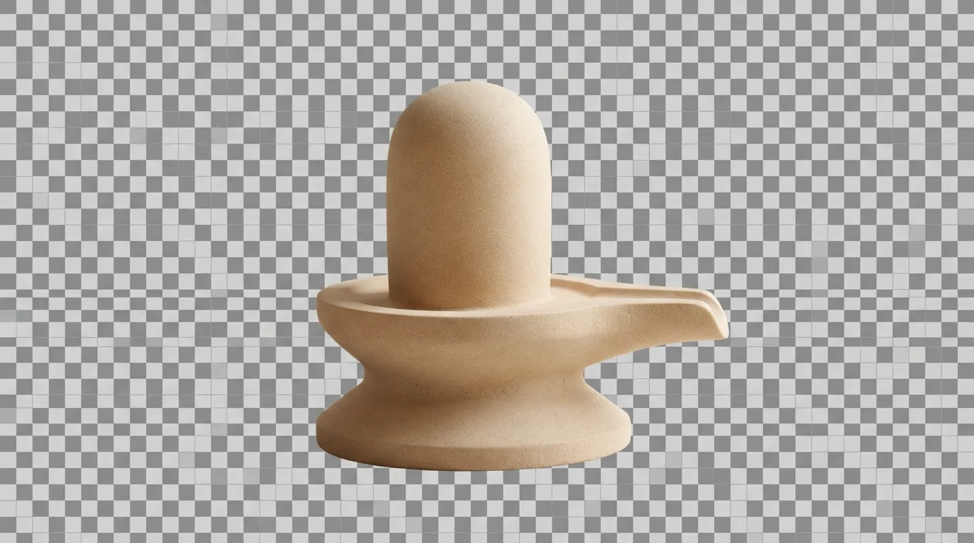Clean minimalist sandstone Shivling images HD PNG for modern home mandir.