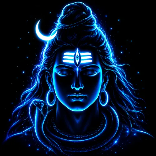 Modern neon glowing aesthetic Shiva wallpaper Mahadev DP for WhatsApp