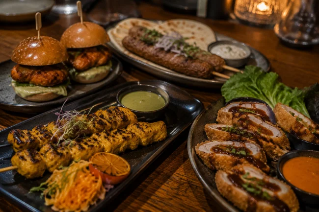 Non vegetarian kebabs and chicken starters platter