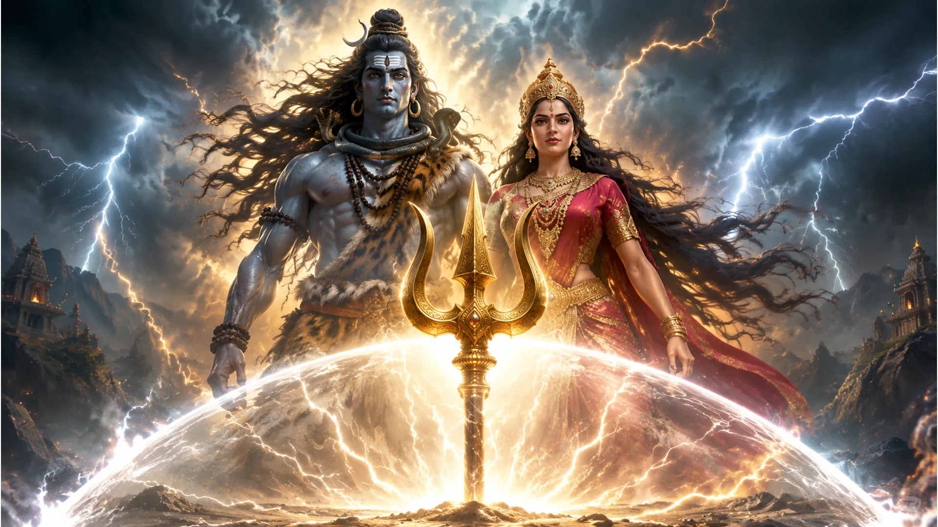 Full high definition shiv parvati image download showing powerful protection against negative energies.