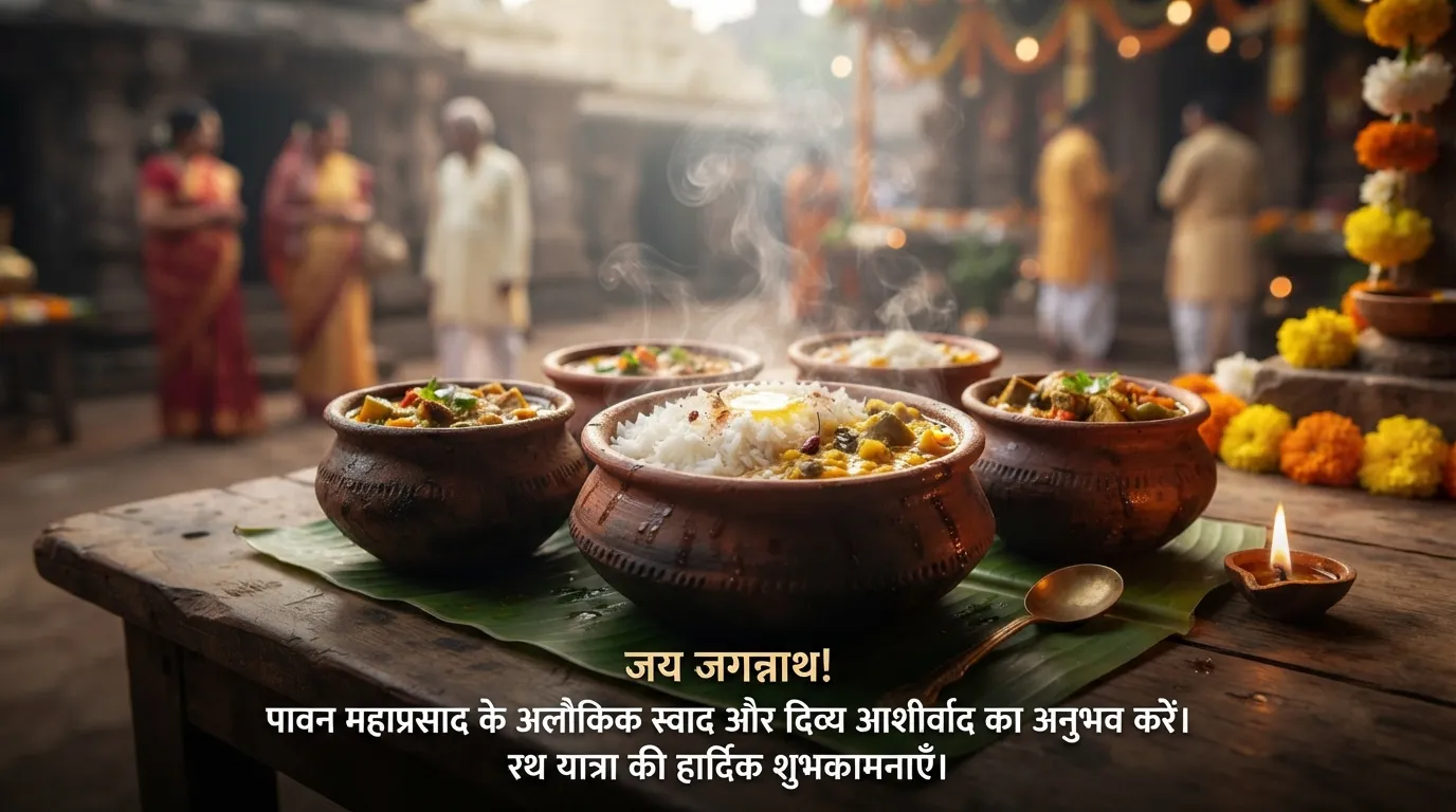 Traditional clay pots with Lord Jagannath Mahaprasad.