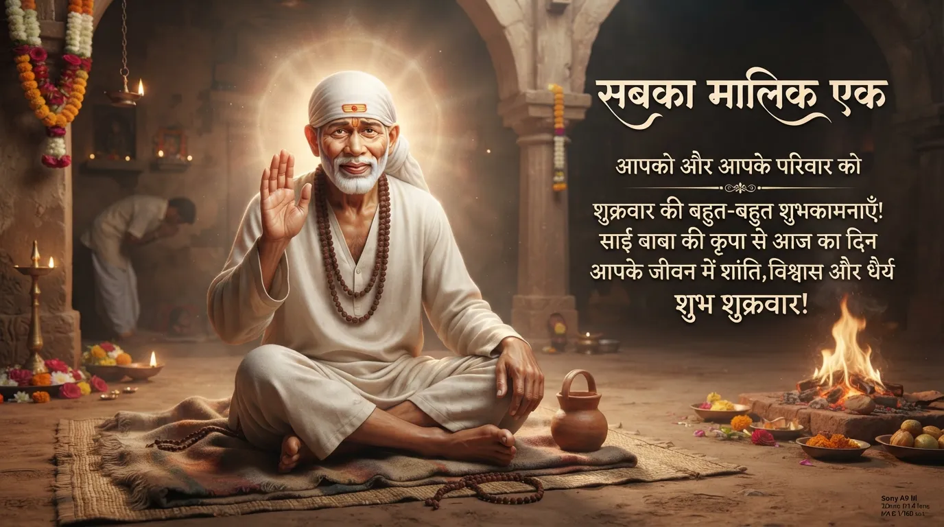 Shirdi Sai Baba Friday morning Hindi quote image for peace