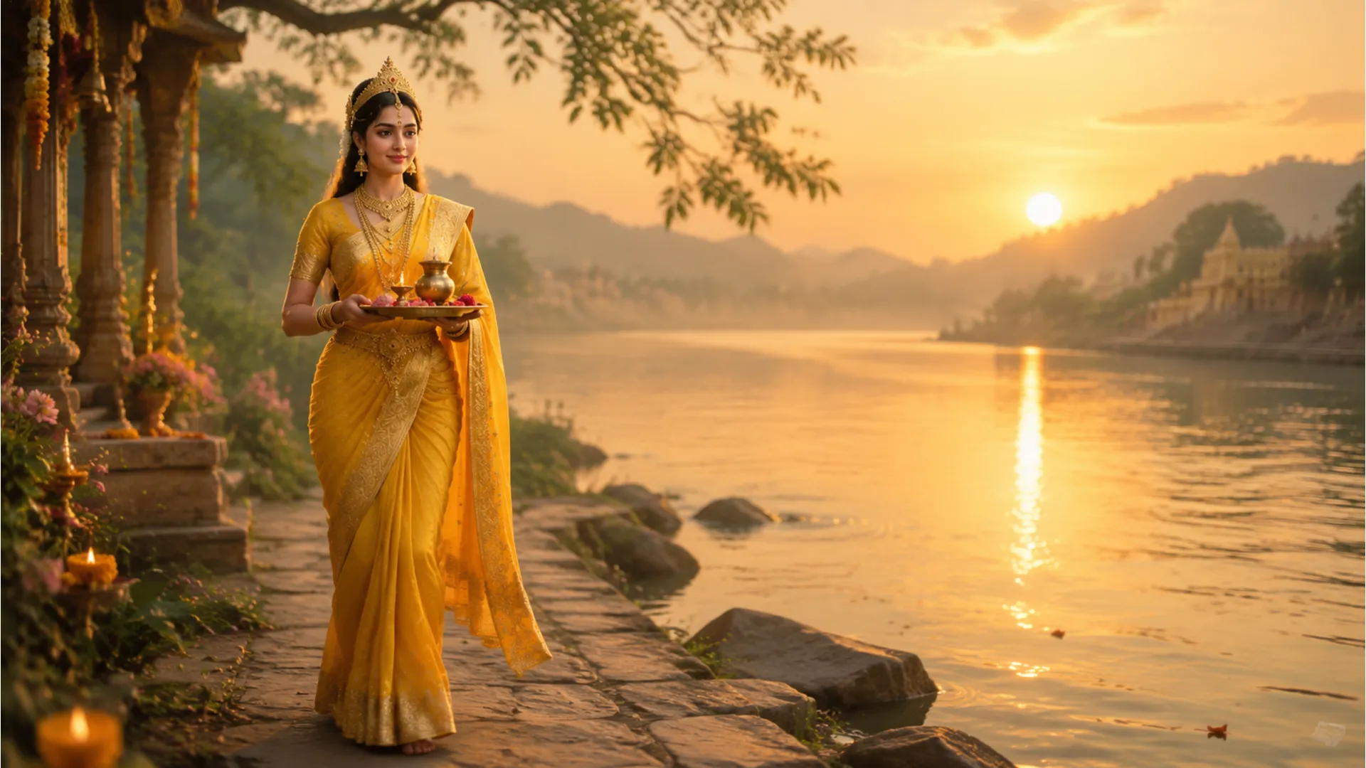 First introduction of actress playing Parvati Devi in a popular TV serial, looking graceful in a yellow saree.