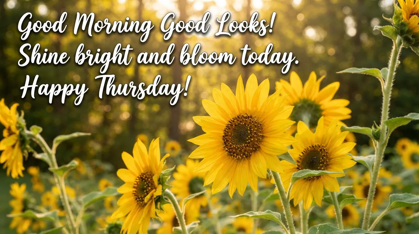 Bright yellow sunflowers shining under the Thursday morning sun.