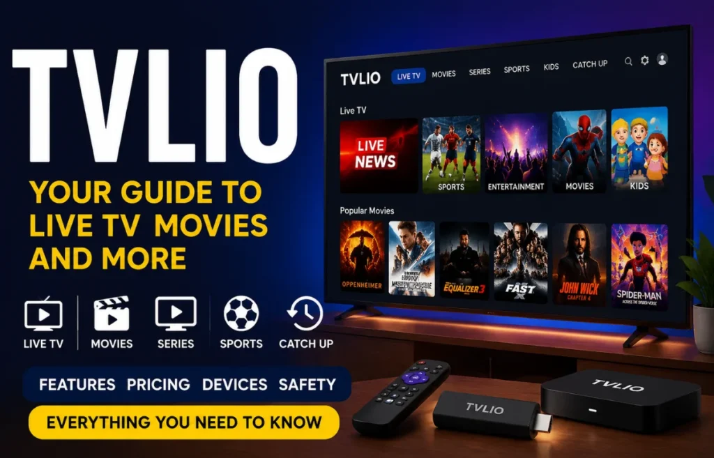TVLIO IPTV streaming guide with live TV movies and devices