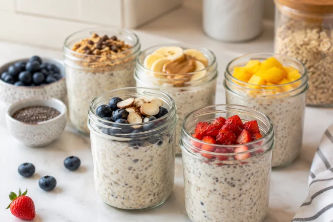 Breakfast Meal Prep Ideas with overnight oats jars