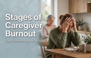 Stages of Caregiver Burnout - exhausted caregiver at home