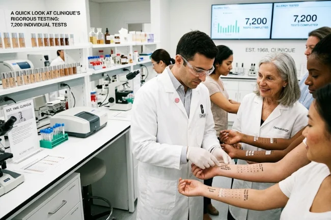 Clinique allergy testing laboratory setting