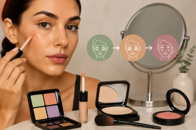 Color Correcting Concealer application steps
