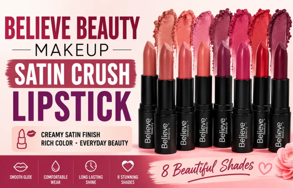 Believe Beauty Makeup Satin Crush Lipstick shades