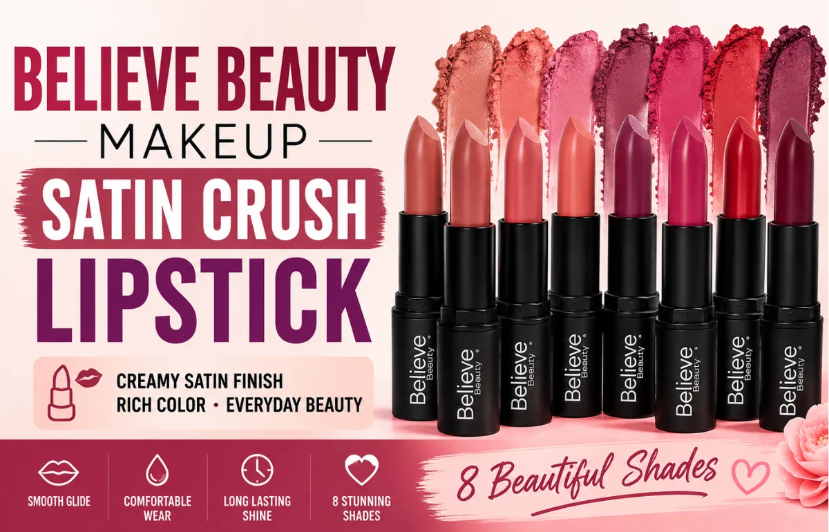 Believe Beauty Makeup Satin Crush Lipstick shades